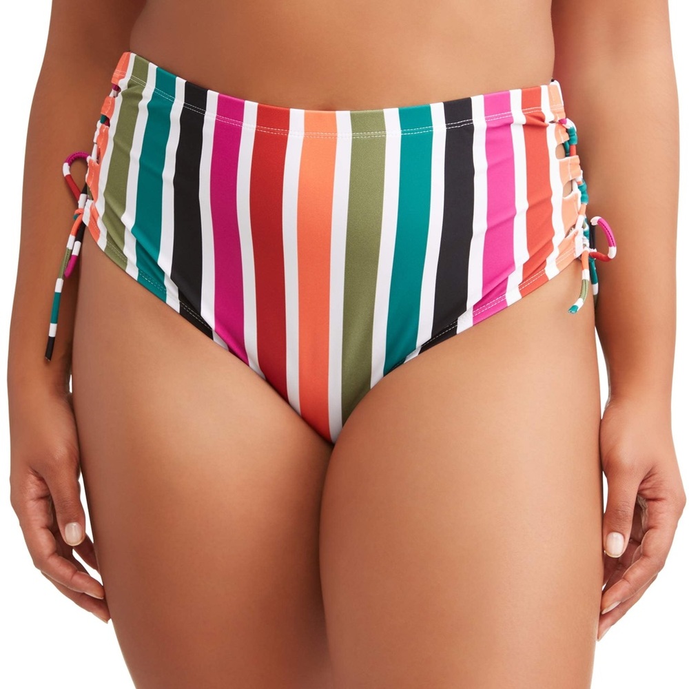 Terra & Sky Women's Terra Stripe Swimsuit Bottom Stripe 1X (16W-18W)